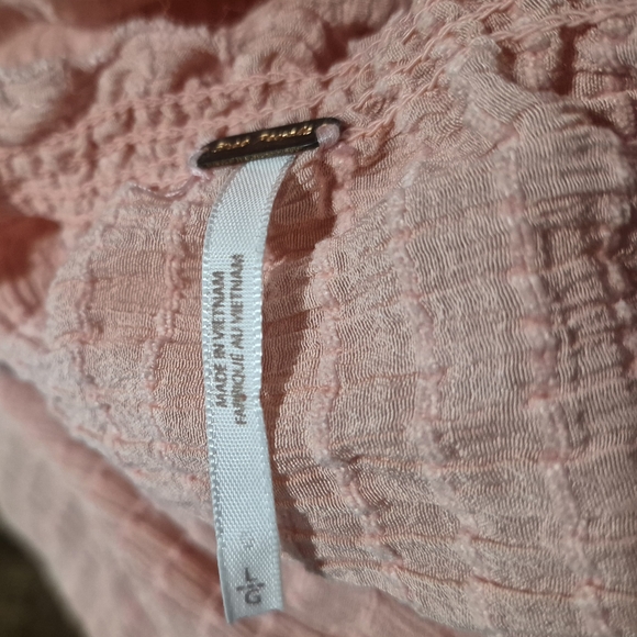 Women's Large Free People Pink Textured Top/ Blouse - Picture 9 of 10